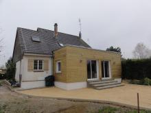 Extension en bardage bois à la place de la terrasse. (Après)